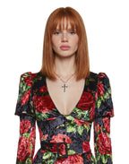 Chic Manners Velvet Romper – Black/Red