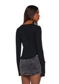Brianna Long Sleeve Top – Black