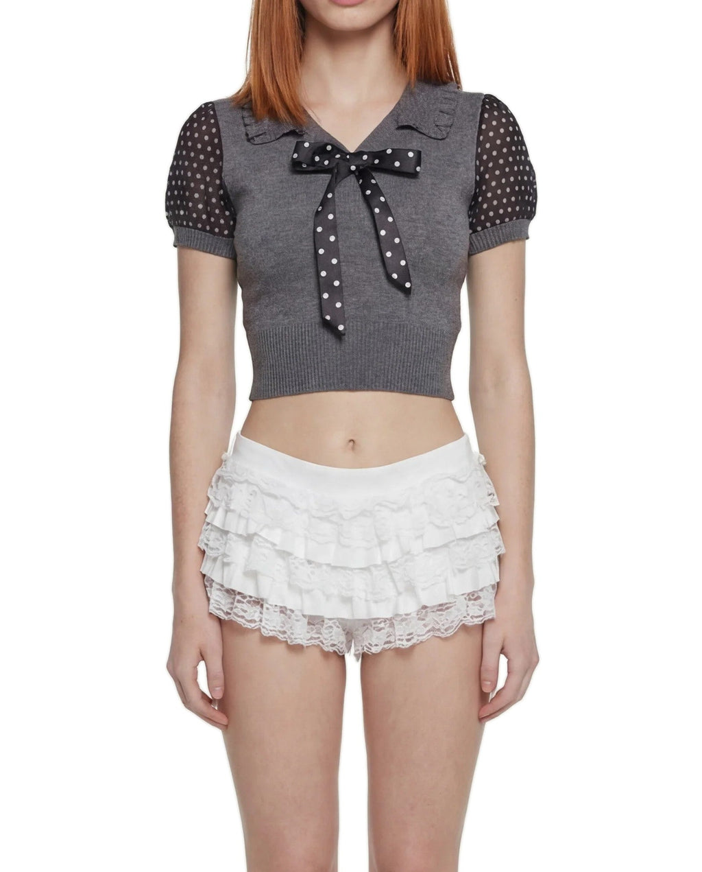 Darling Affection Ruffled Mini Skort – White