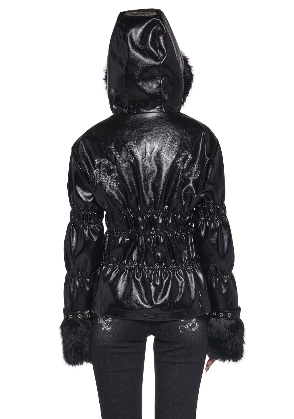 Puffer Jacket With Faux Fur Trim