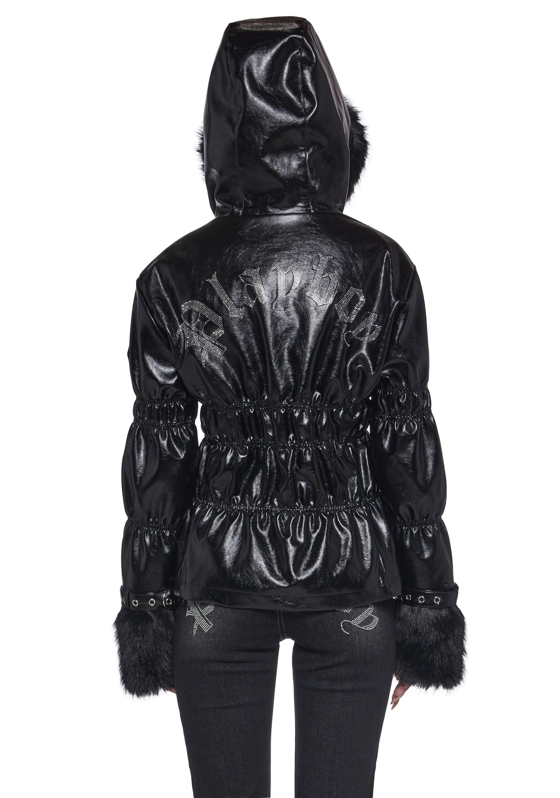 Puffer Jacket With Faux Fur Trim