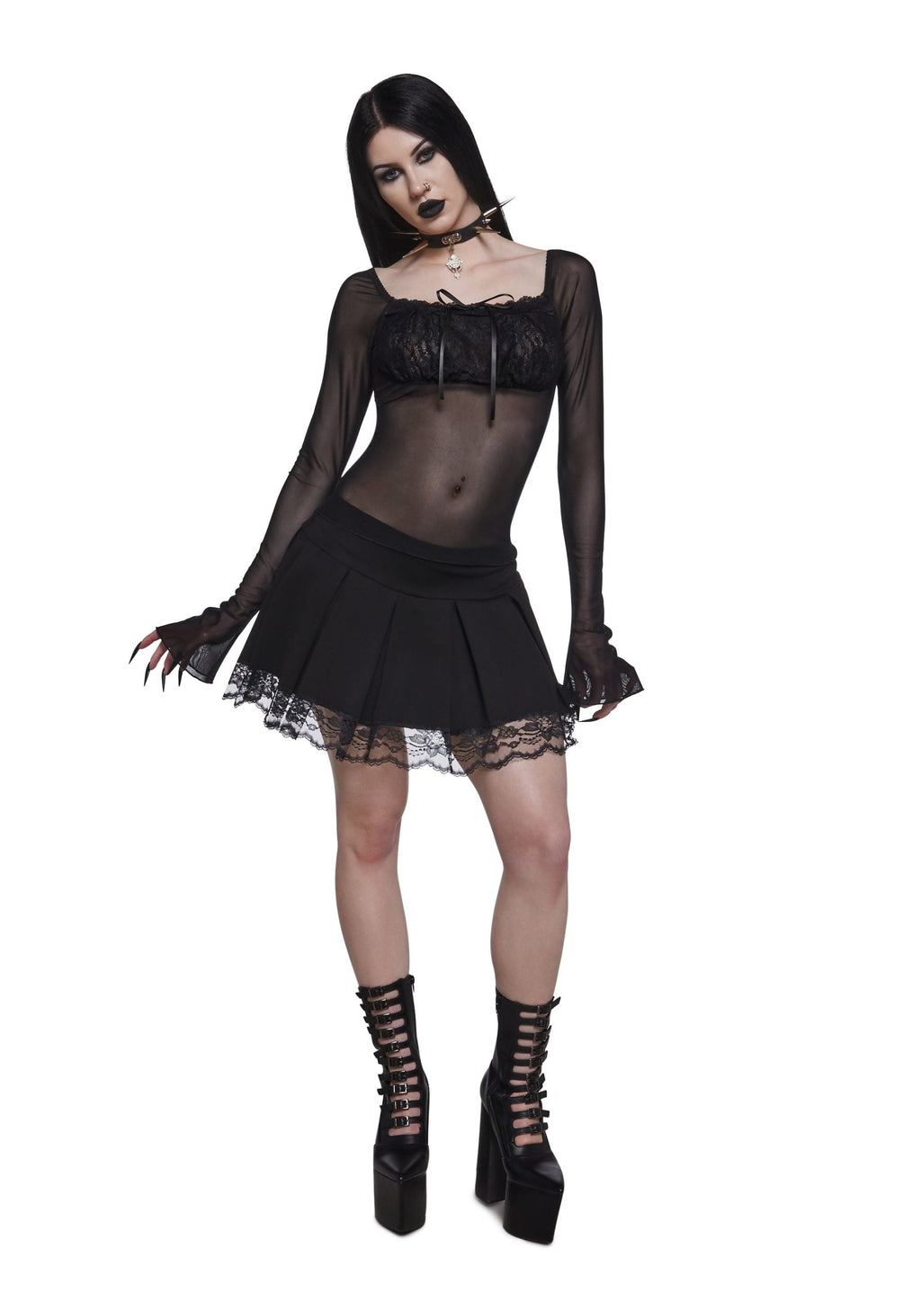 Malice Mesh Long Sleeve Top