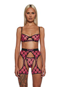 Playboy Flocked Bunny Chaps Set – Pink/Black