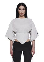Team Player Corset T-Shirt – Gray
