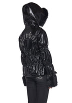Puffer Jacket With Faux Fur Trim