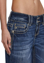 30″ Low Rise Slim Wide Jeans