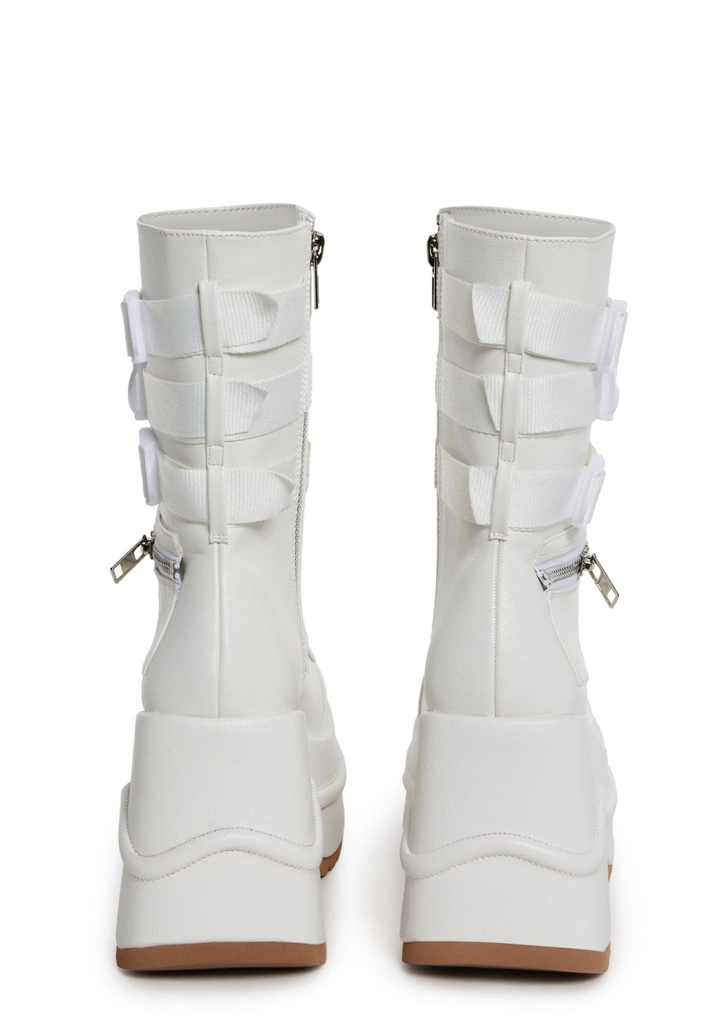 Mad Hustle Wedge Platform Boots – White