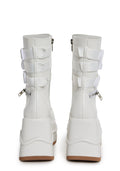 Mad Hustle Wedge Platform Boots – White