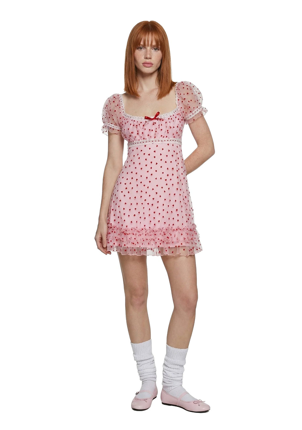Romantic Words Babydoll Dress – Pink