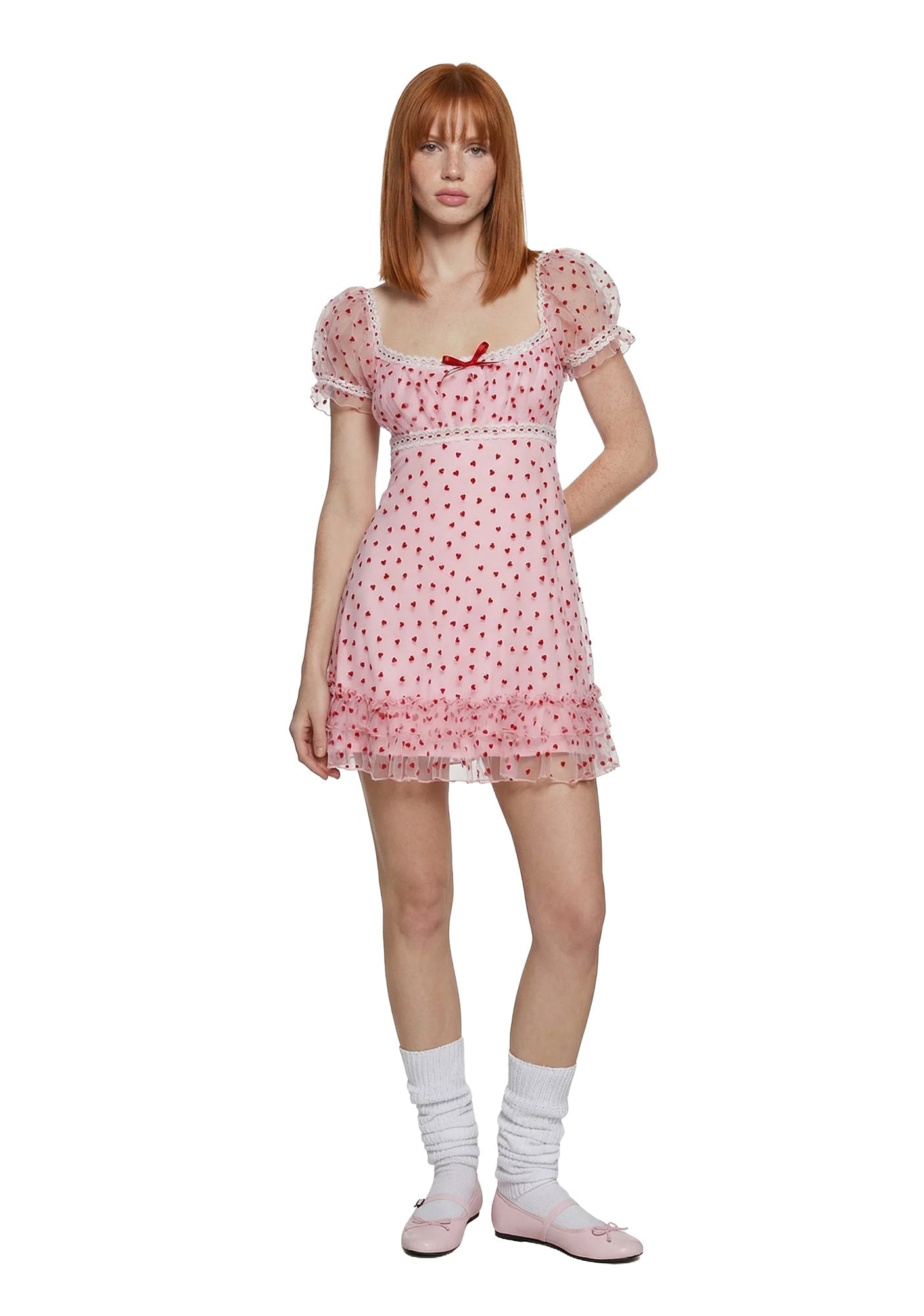 Romantic Words Babydoll Dress – Pink