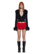 Darling Affection Ruffled Mini Skort – Red