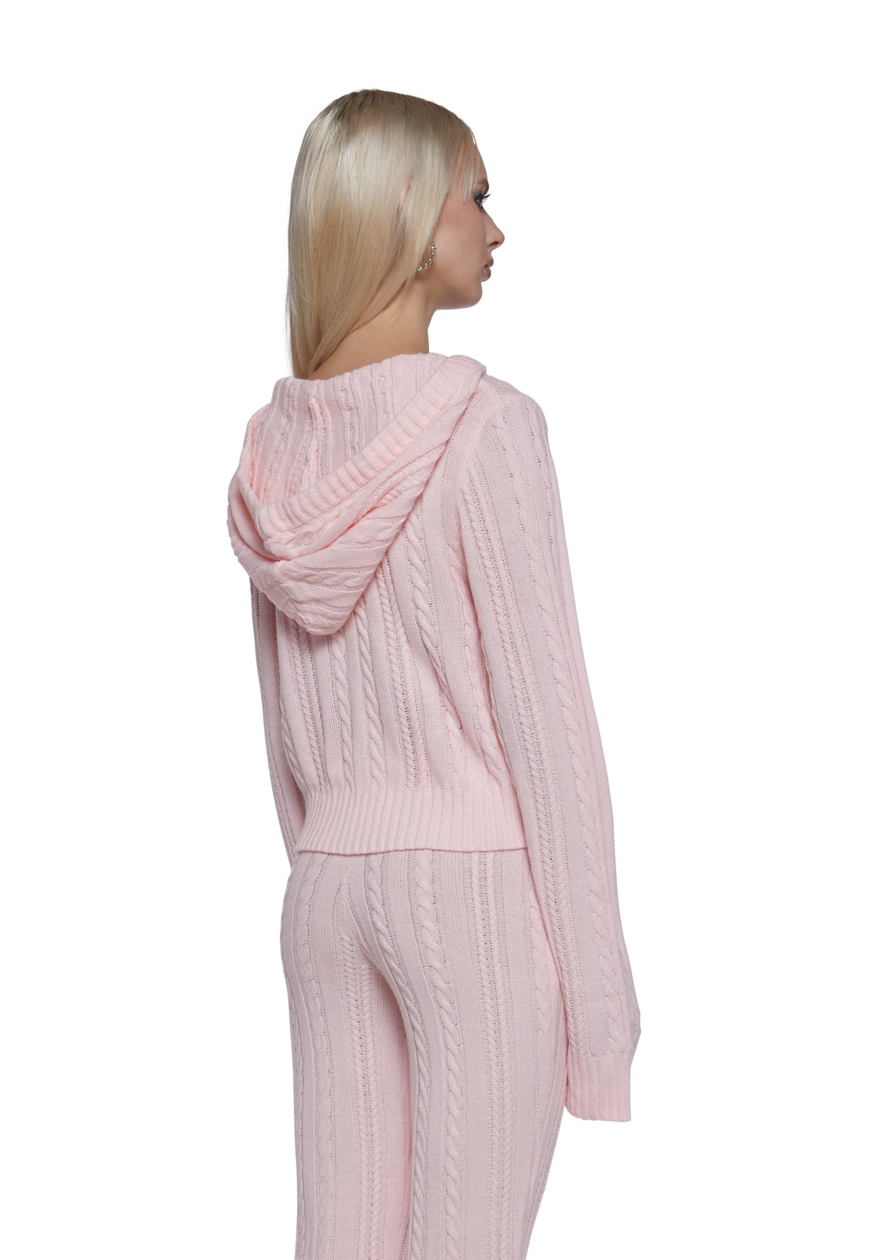 Cable Knit Pullover Hoodie
