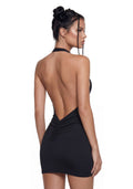 Solana Bodycon Mini Dress – Black