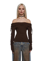 Deep Thoughts Long Sleeve Top – Brown