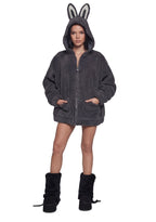 Labubu Sherpa Jacket – Gray