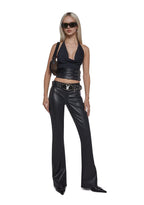 Vegan Leather Low Rise Pants