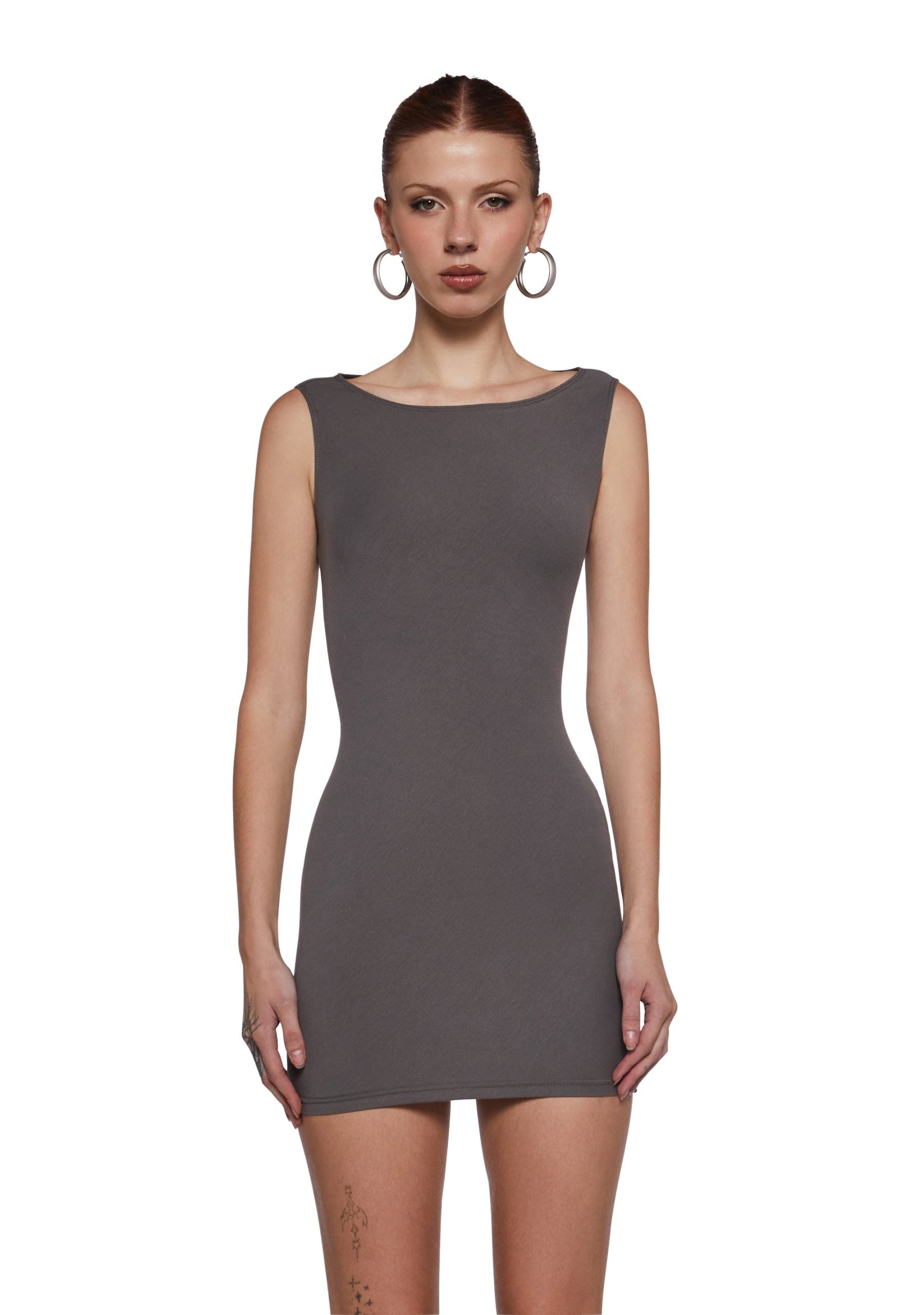 Chic Angles Mini Dress – Gray