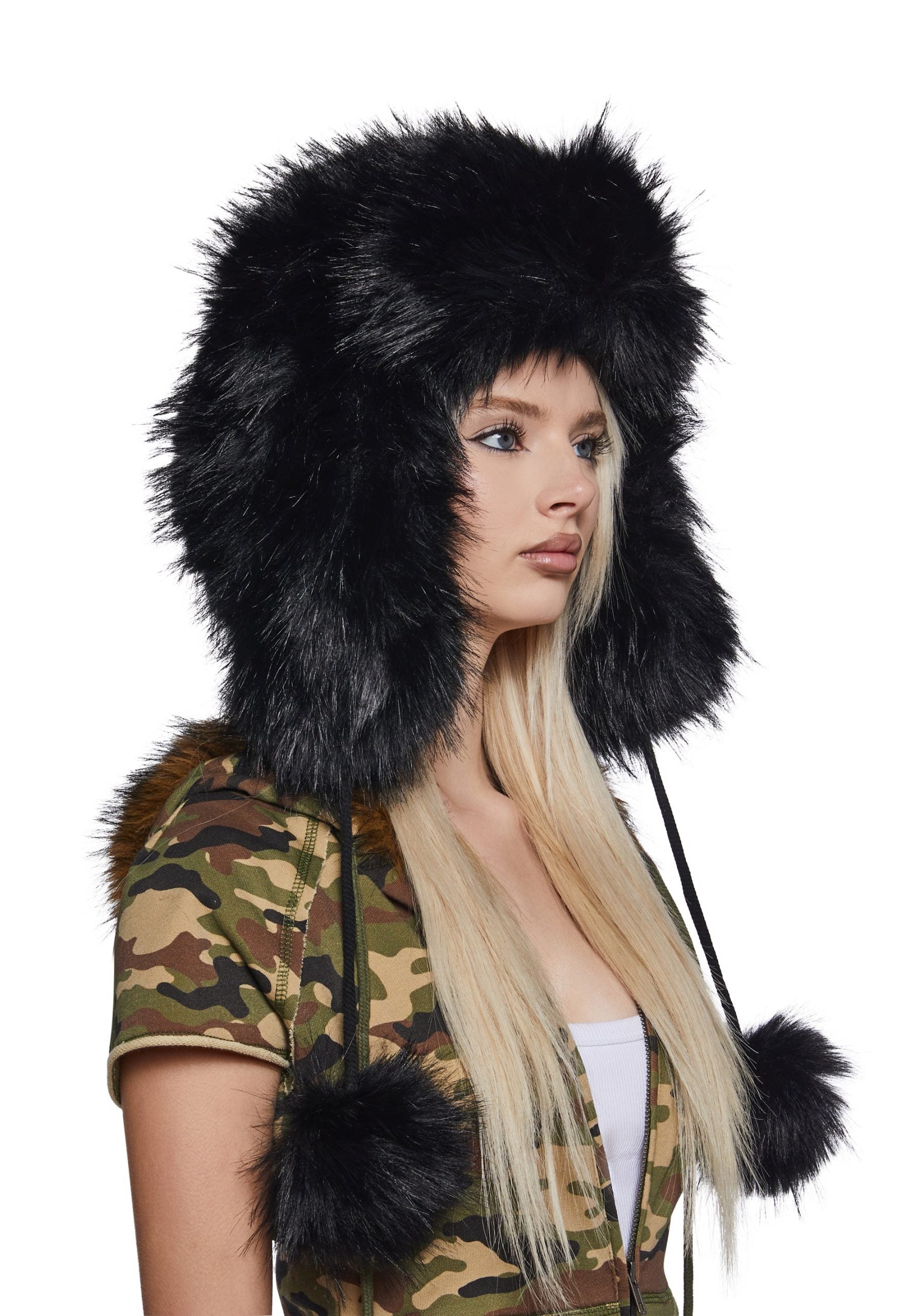 Popular Elite Faux Fur Hat – Black
