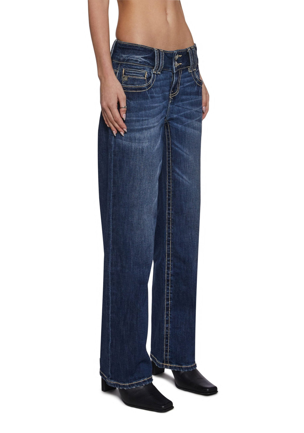 30″ Low Rise Slim Wide Jeans