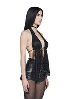 Cryptic Flirt Lace Top – Black