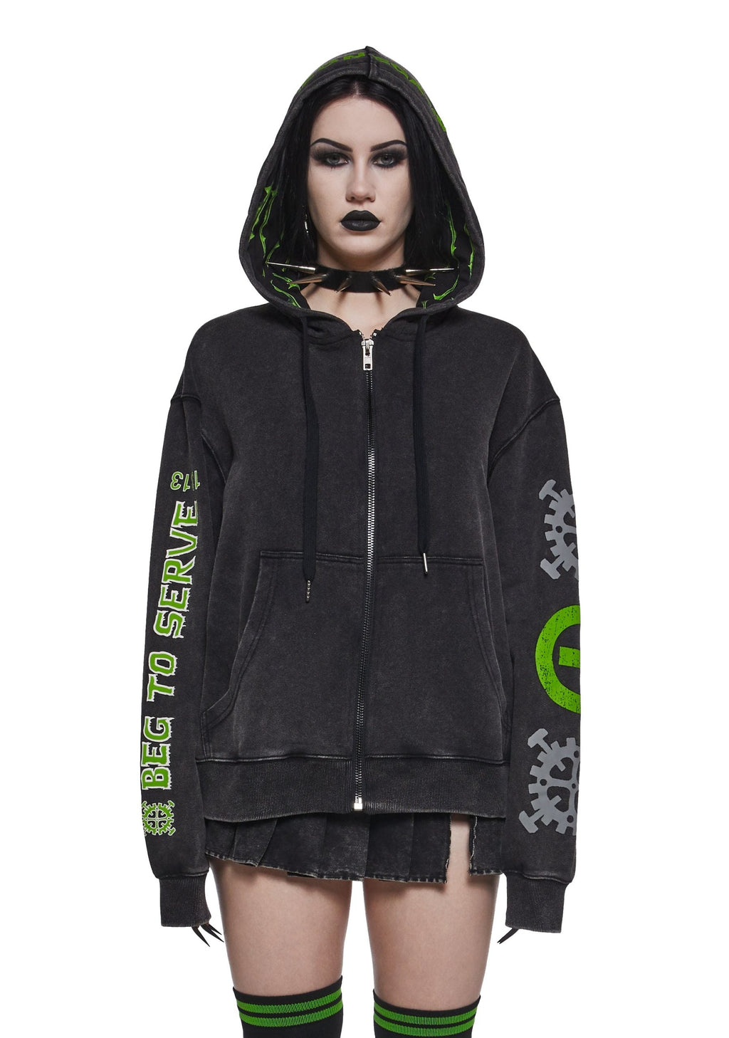 Black No.1 Washed Hoodie