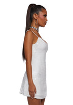 Over The Moon Sequin Dress – White