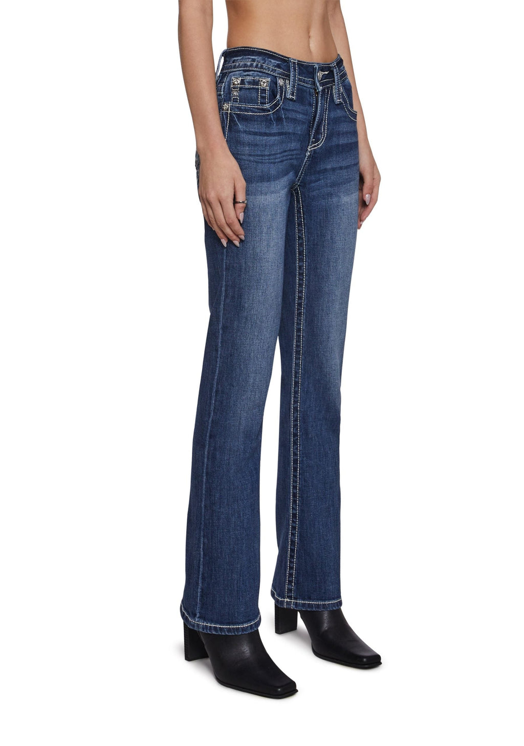 30″ Mid Rise Denim Boot Jeans