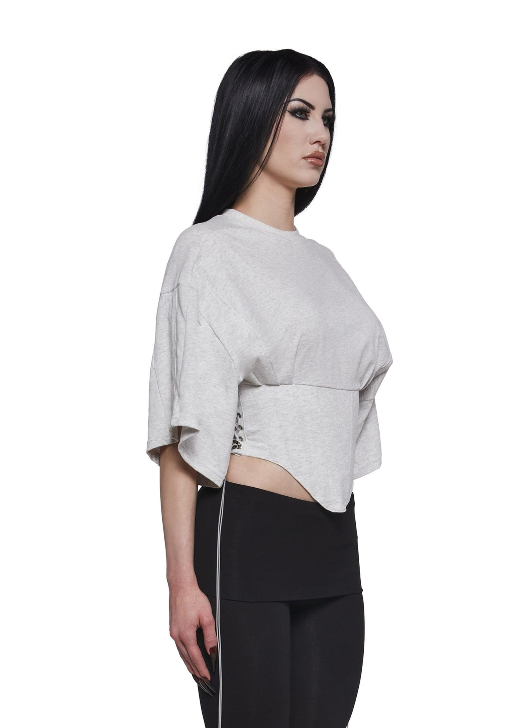 Team Player Corset T-Shirt – Gray