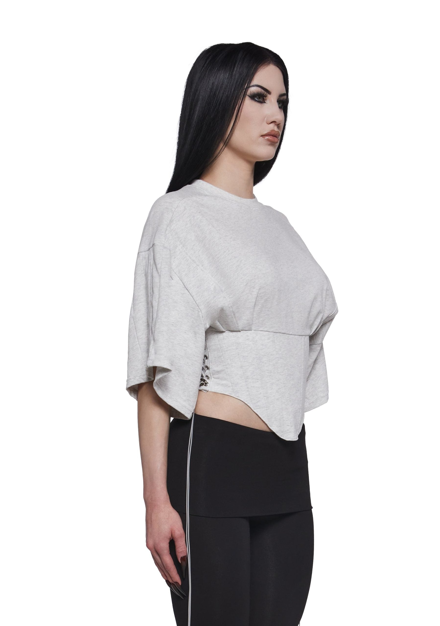 Team Player Corset T-Shirt – Gray