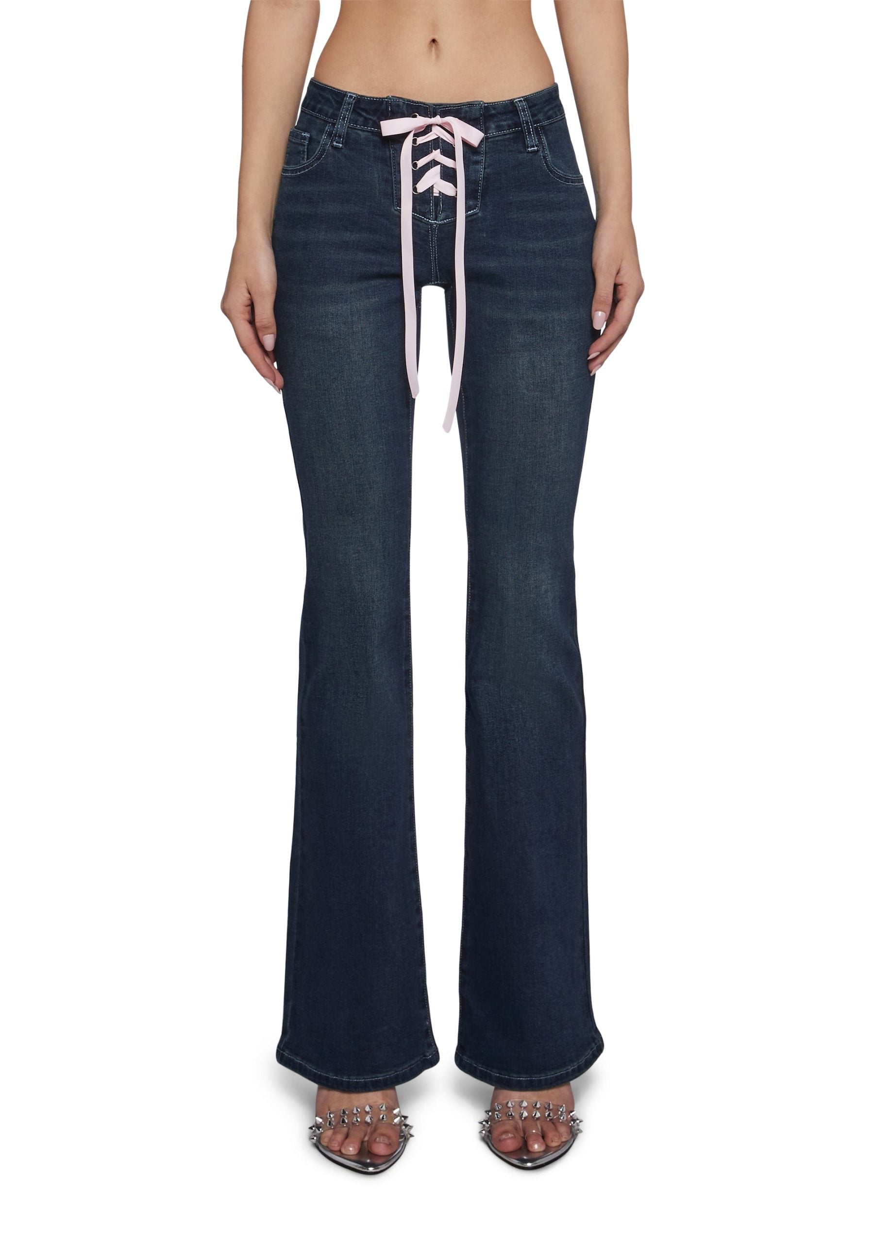 Talia Low Rise Jeans – Lace Up