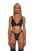 Playboy Bunny Charm Bralette Set – Black
