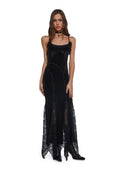 Velvet Maxi Dress With Rosettes
