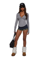 Brianna Long Sleeve Top – Gray