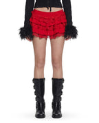 Darling Affection Ruffled Mini Skort – Red