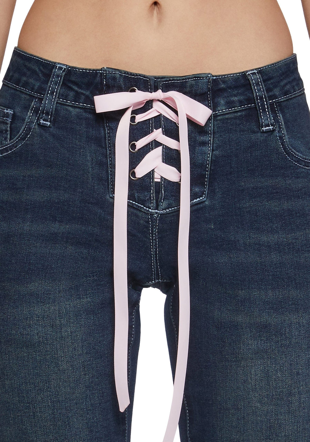 Talia Low Rise Jeans – Lace Up