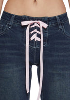 Talia Low Rise Jeans – Lace Up