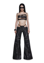 Oversize Thong Pants Black Washed