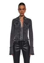 Ferris Wheel Date Denim Top – Black