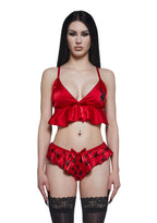 Flutter Bunny 2-Piece Lounge Set – Red