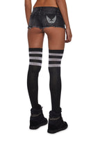 Ciska Brass Knuckle Denim Micro Shorts