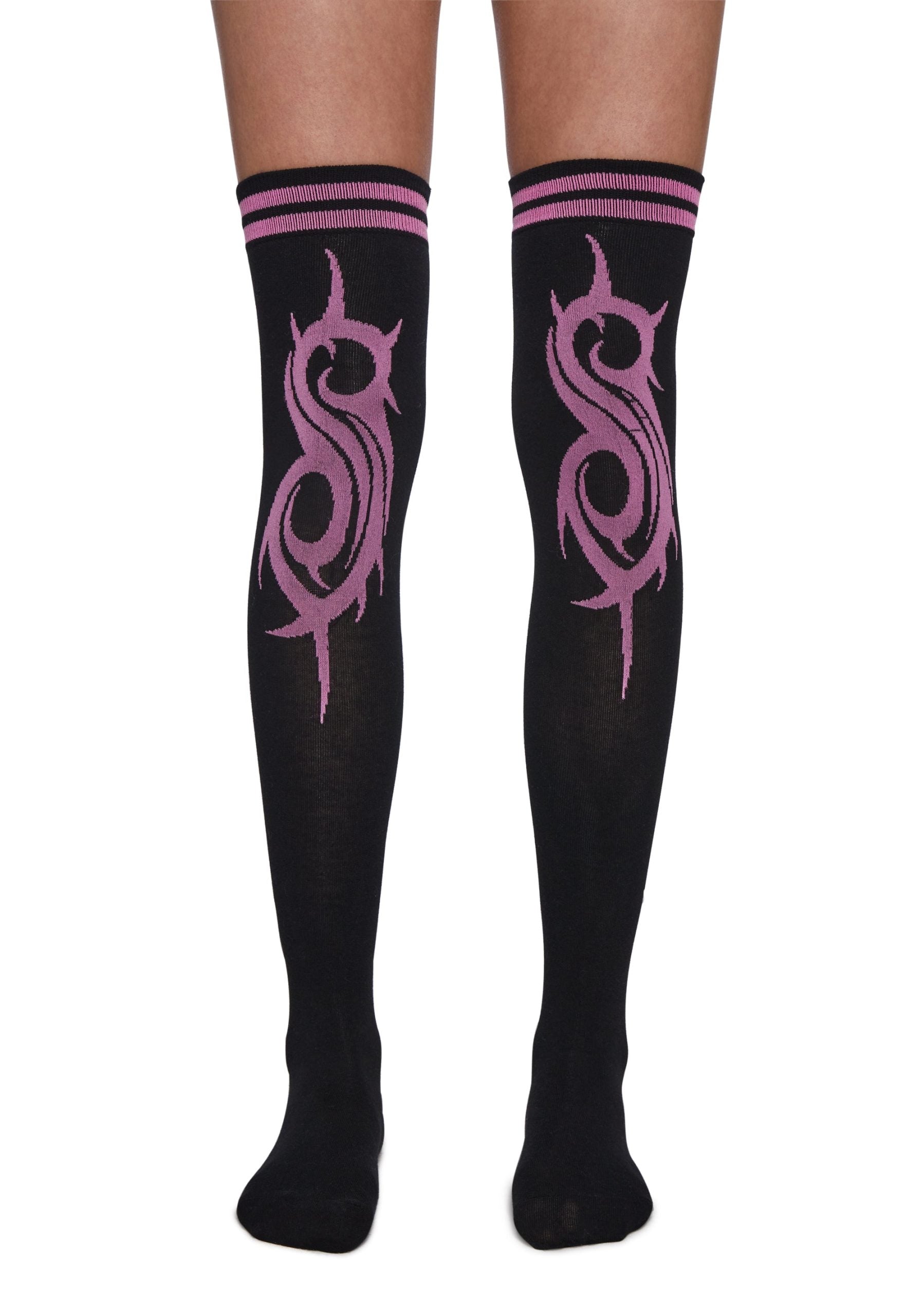 Slipknot Fan Thigh High Socks – Pink
