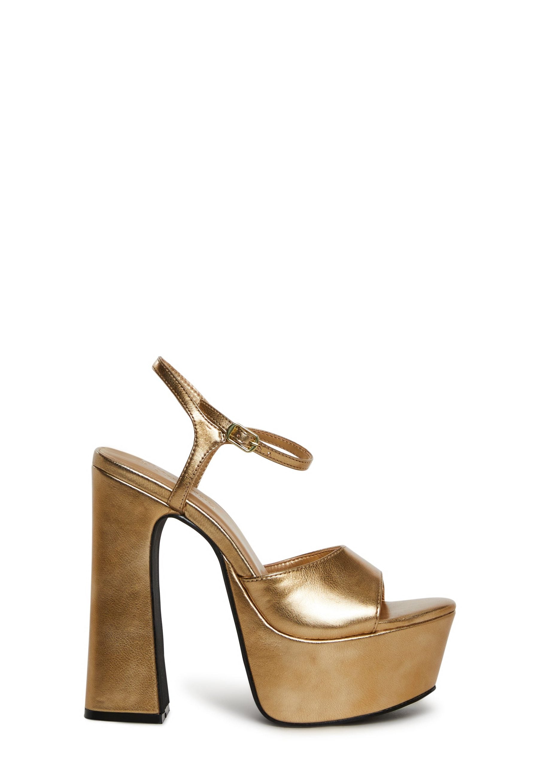 Revelation Platform Heels – Gold