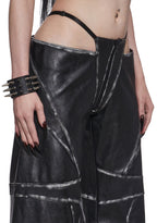 Oversize Thong Pants Black Washed