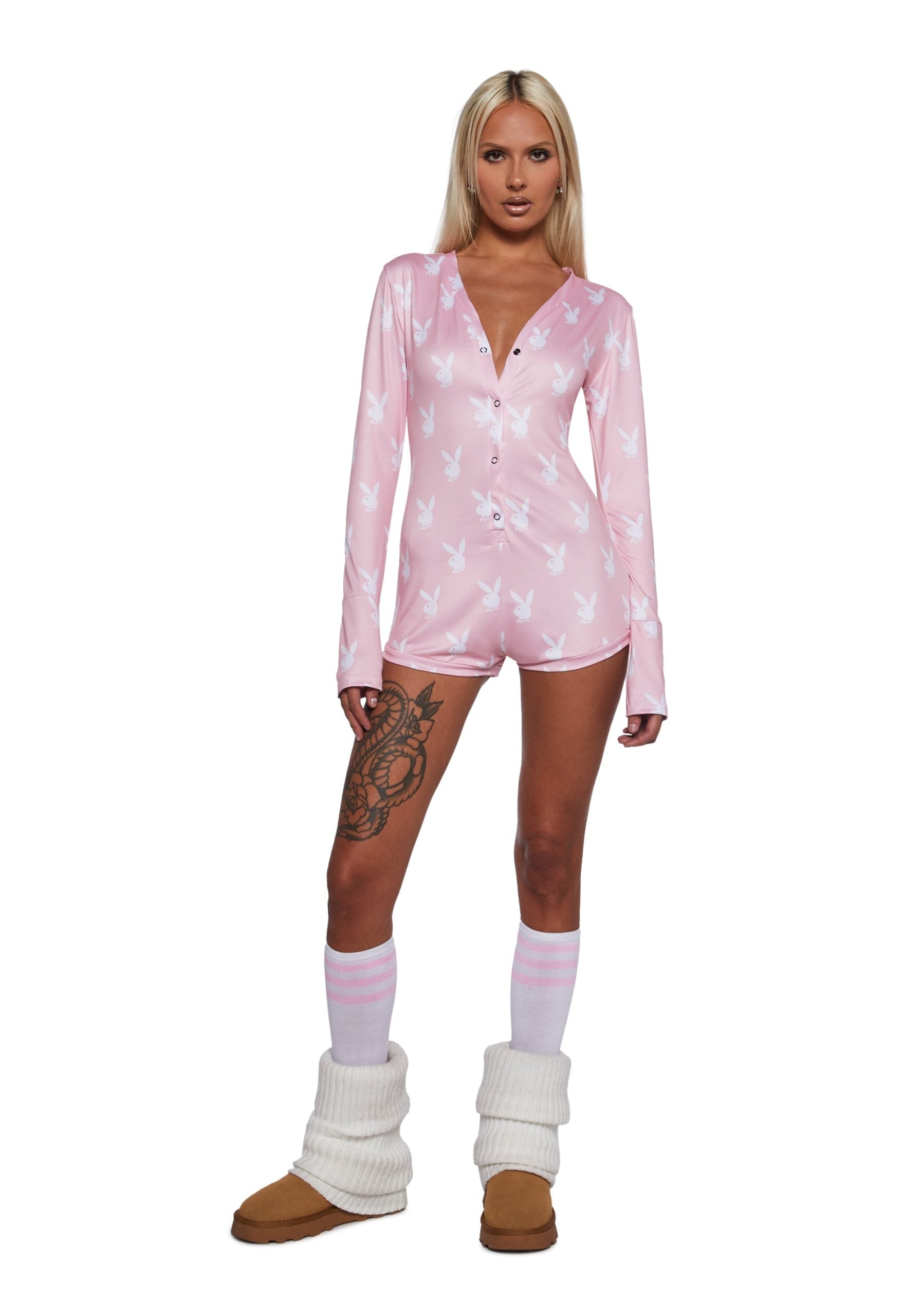 Playboy Slumber Bunny Romper – Pink