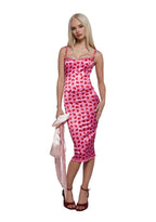 Loyal Maneater Midi Dress – Pink