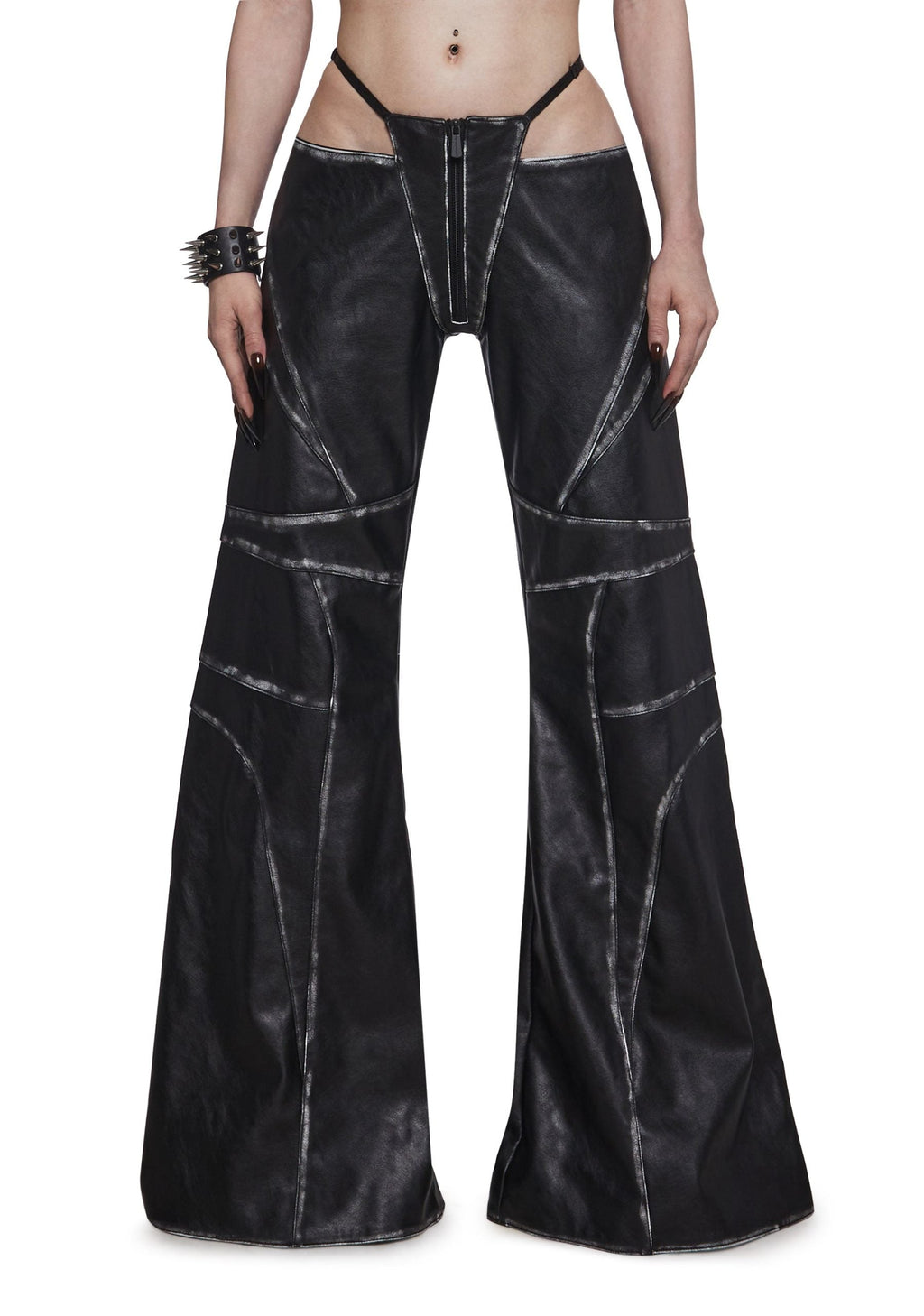 Oversize Thong Pants Black Washed
