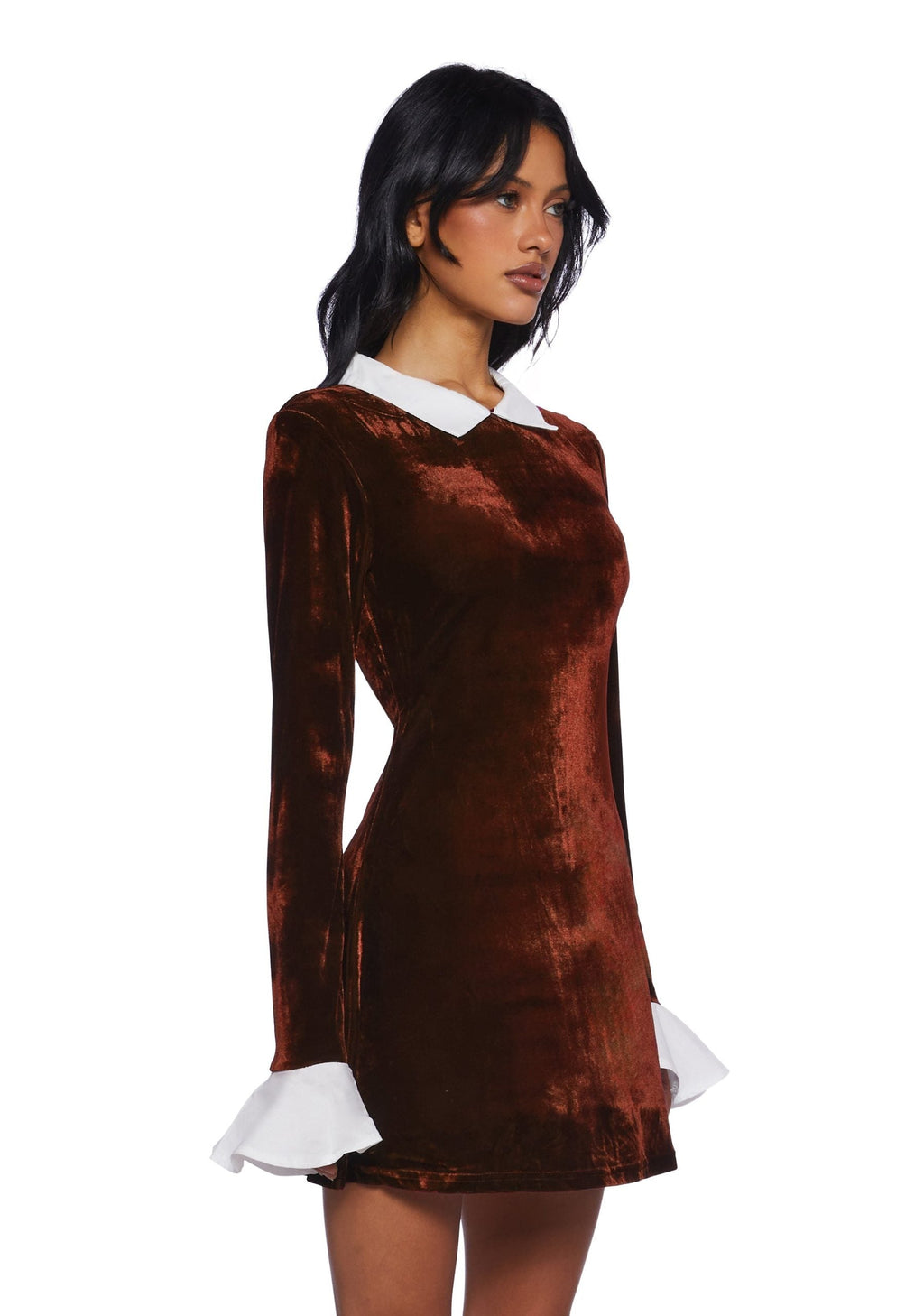 Macchiato Sessions Velvet Dress – Brown