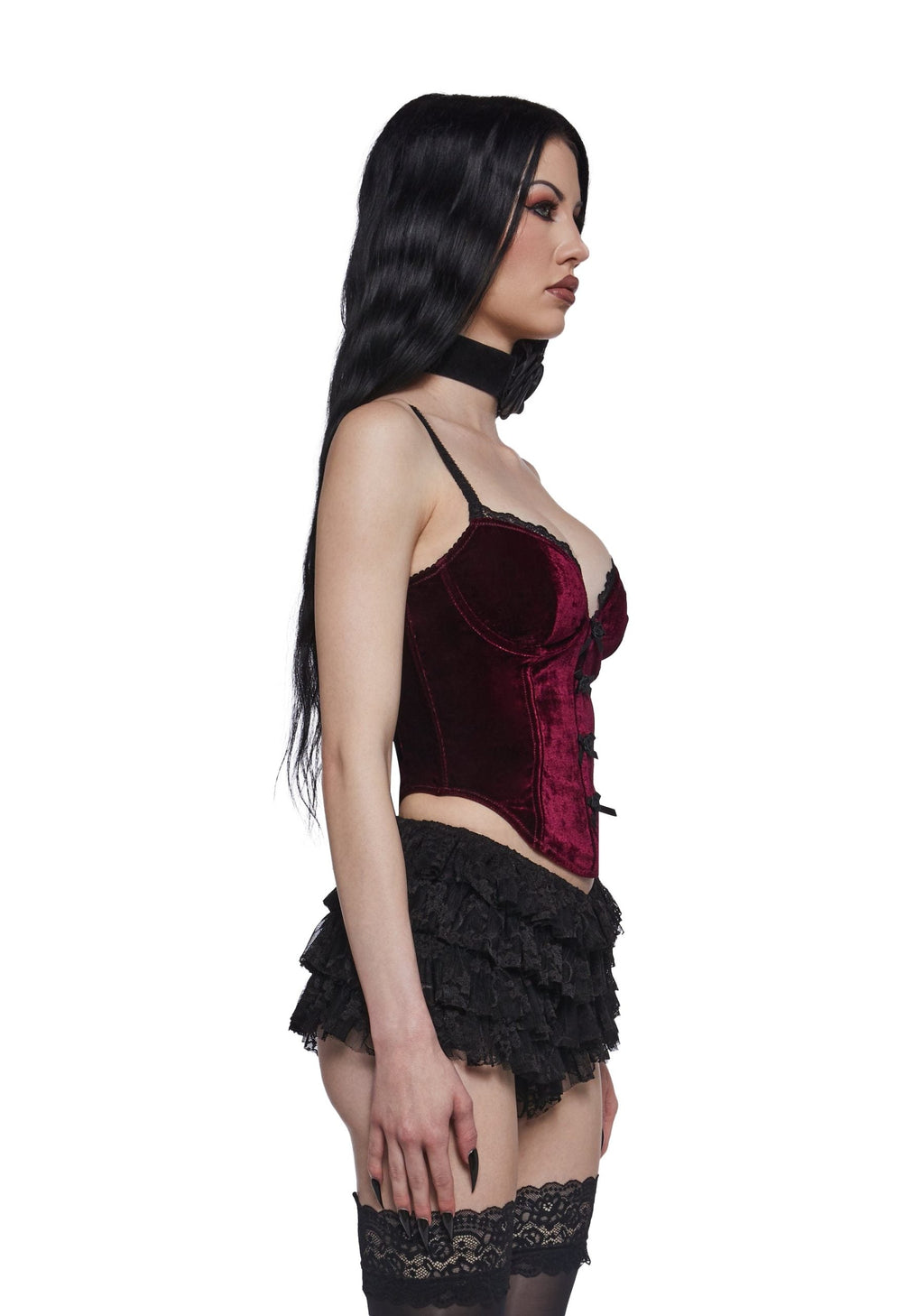 Covet You Corset Top – Burgundy