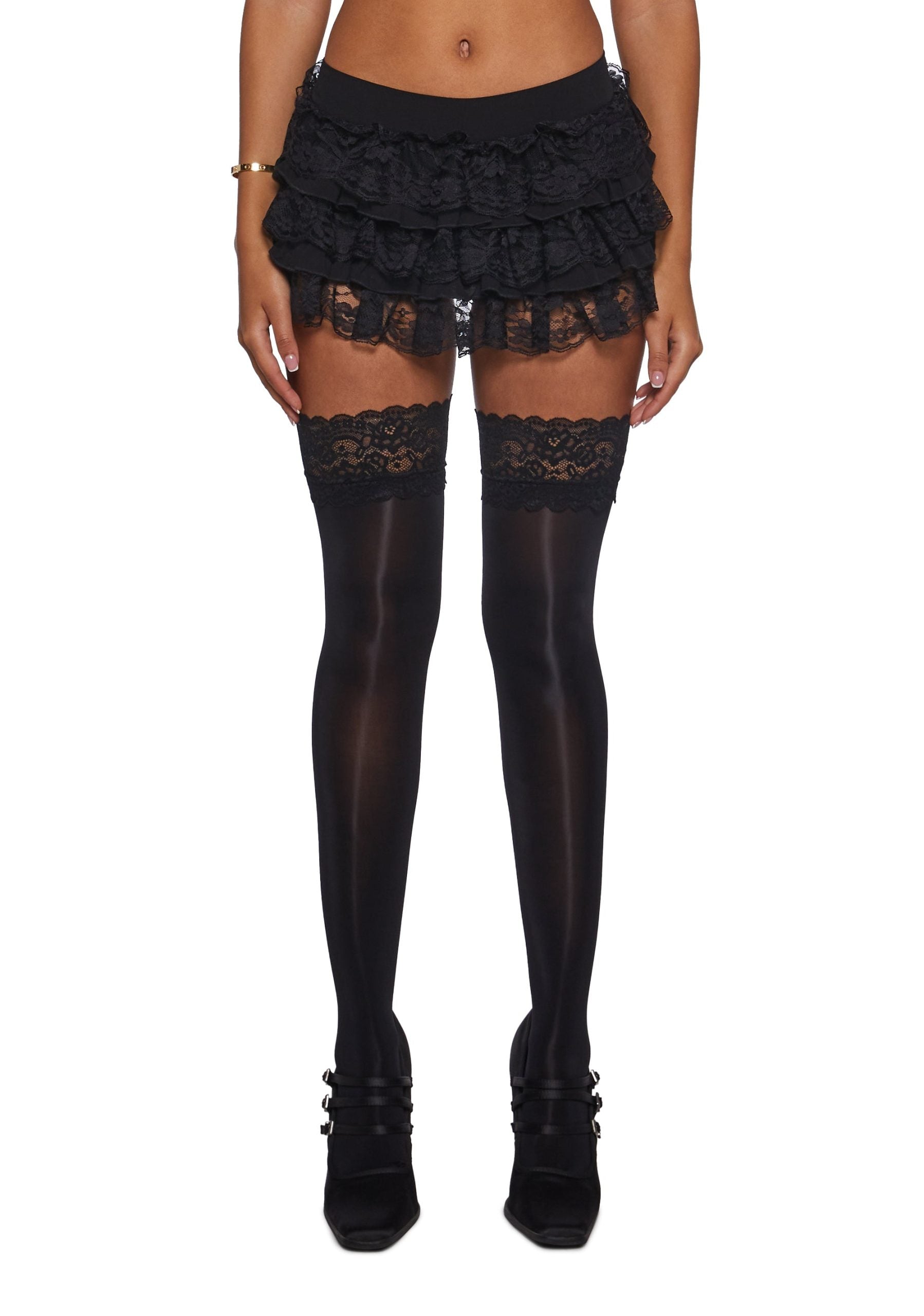 Darling Affection Ruffled Mini Skort – Black