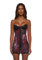Captivating Gazes Slip Dress – Pink Leopard